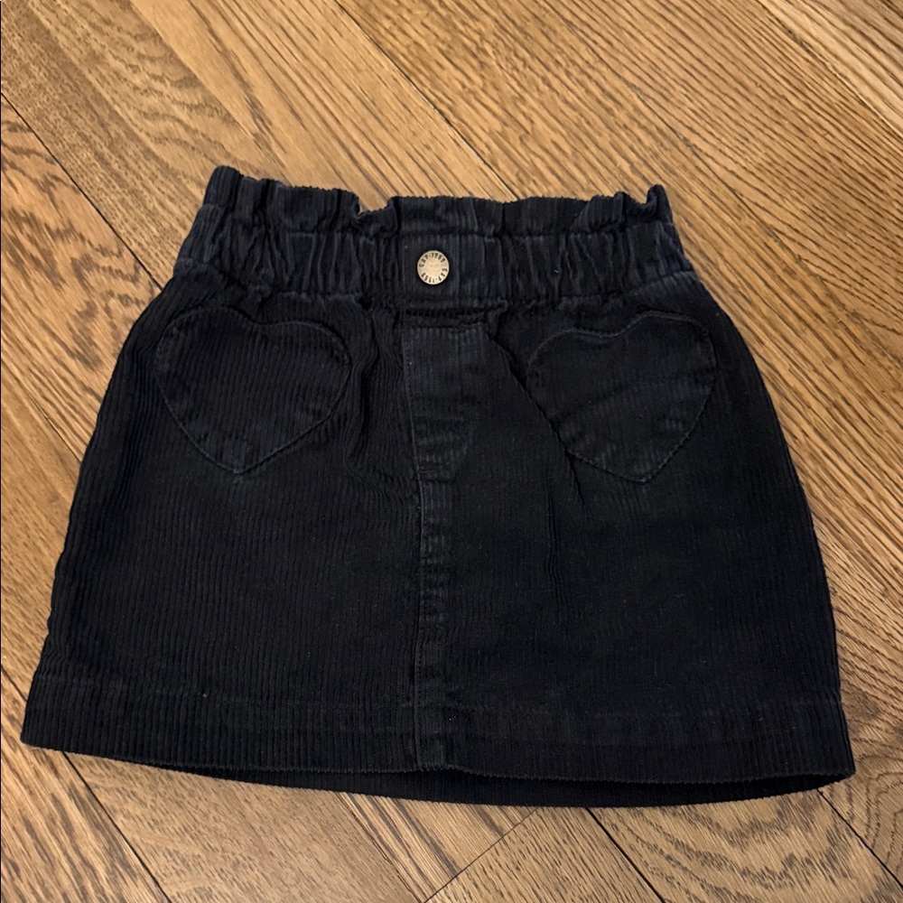 GAP Black Corduroy Skirt with Heart Pockets